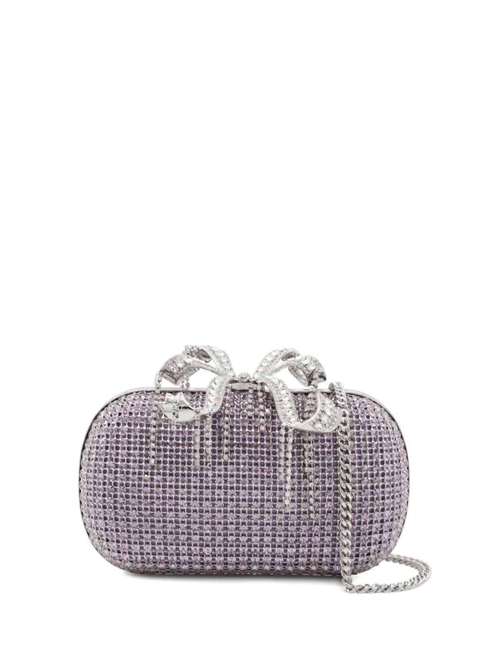 Self-Portrait crystal-embellished clutch bag Paars