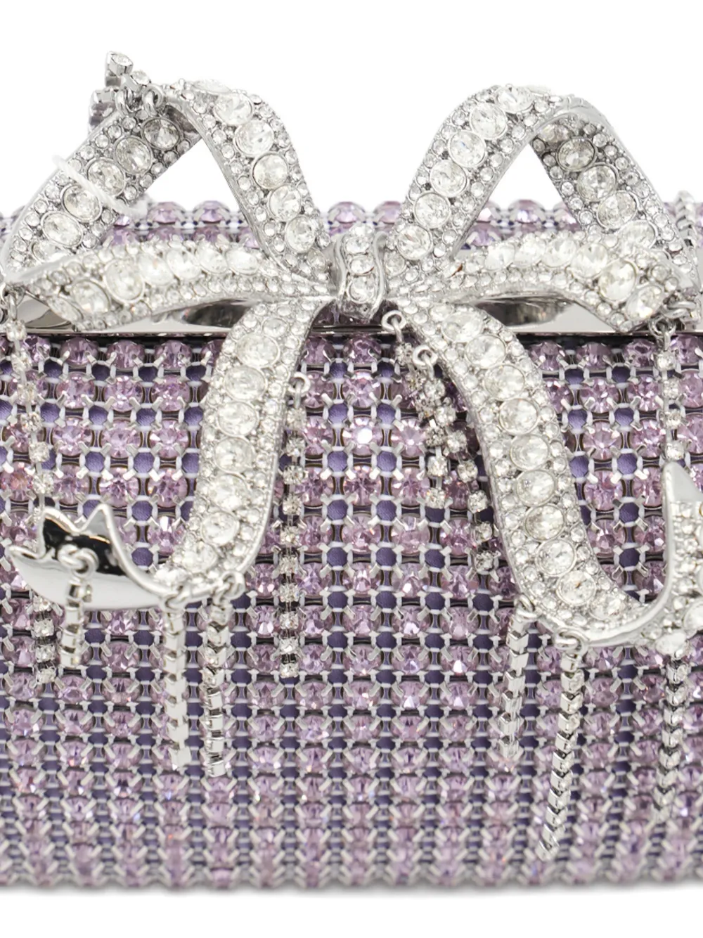 Self-Portrait crystal-embellished clutch bag Paars
