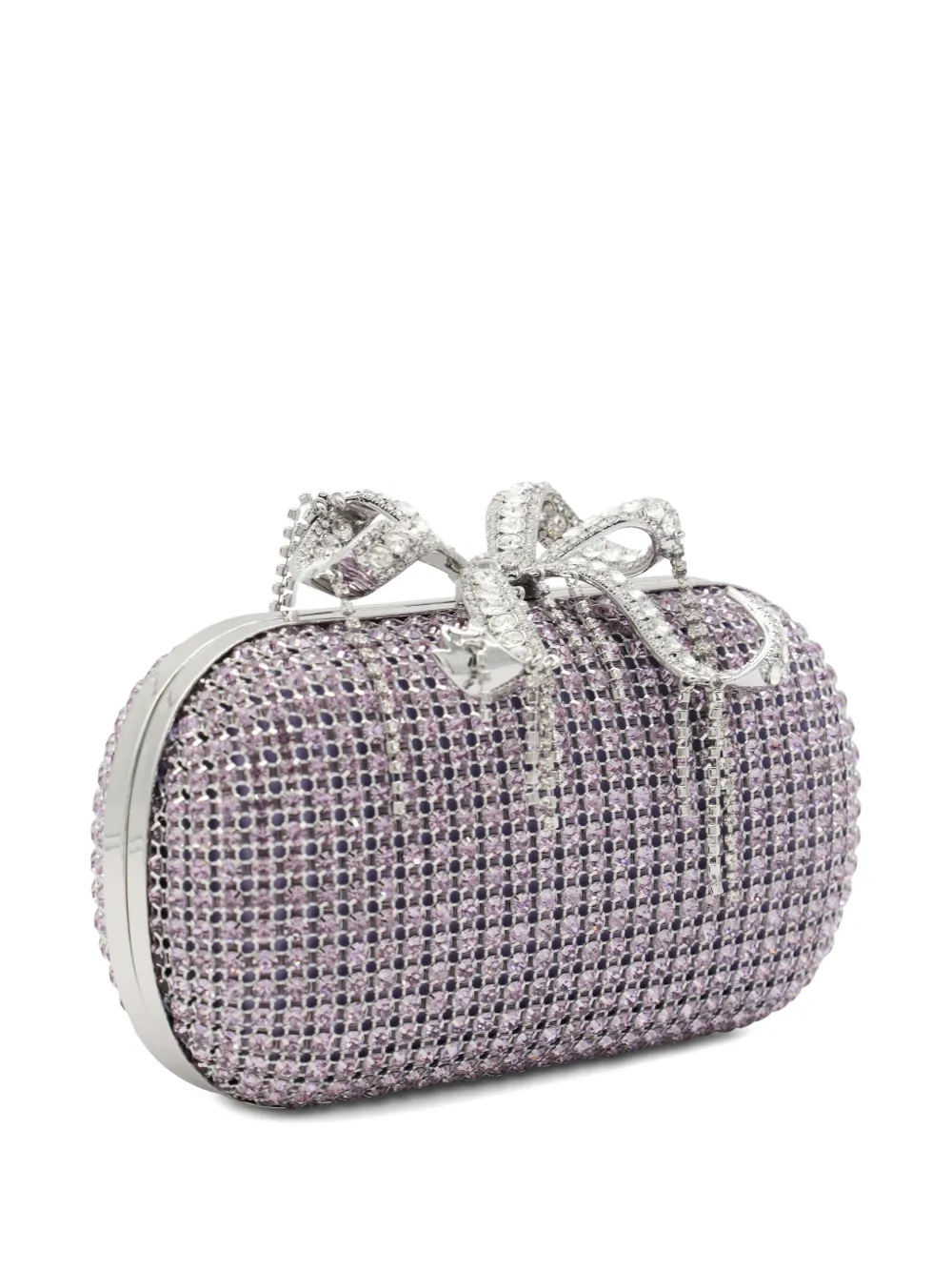 Self-Portrait crystal-embellished clutch bag Paars