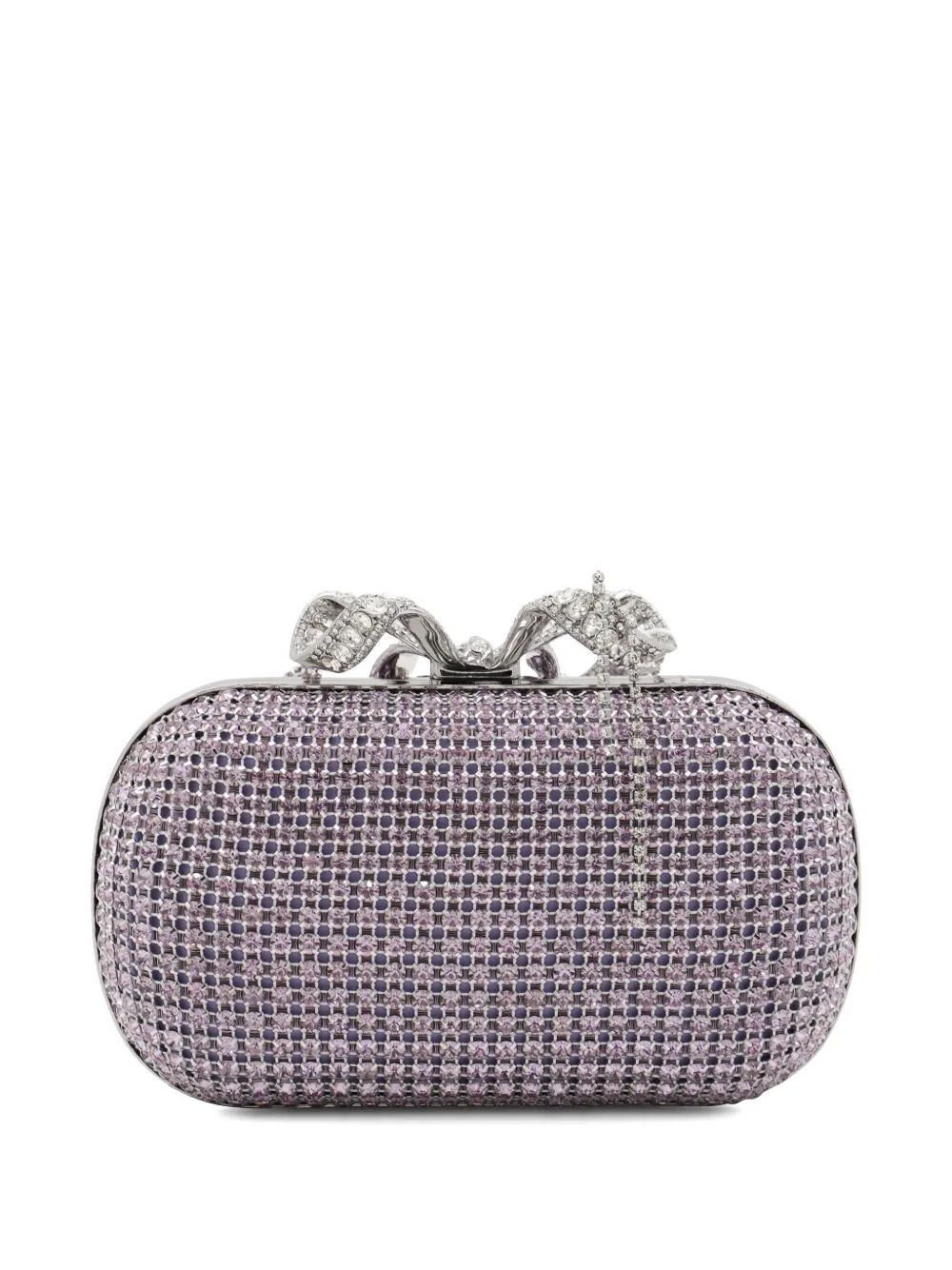 Self-Portrait crystal-embellished clutch bag Paars