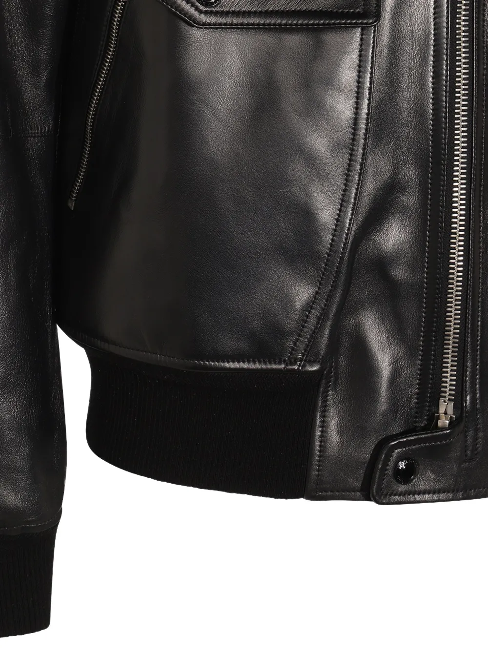 TOM FORD zip-front leather jacket Zwart