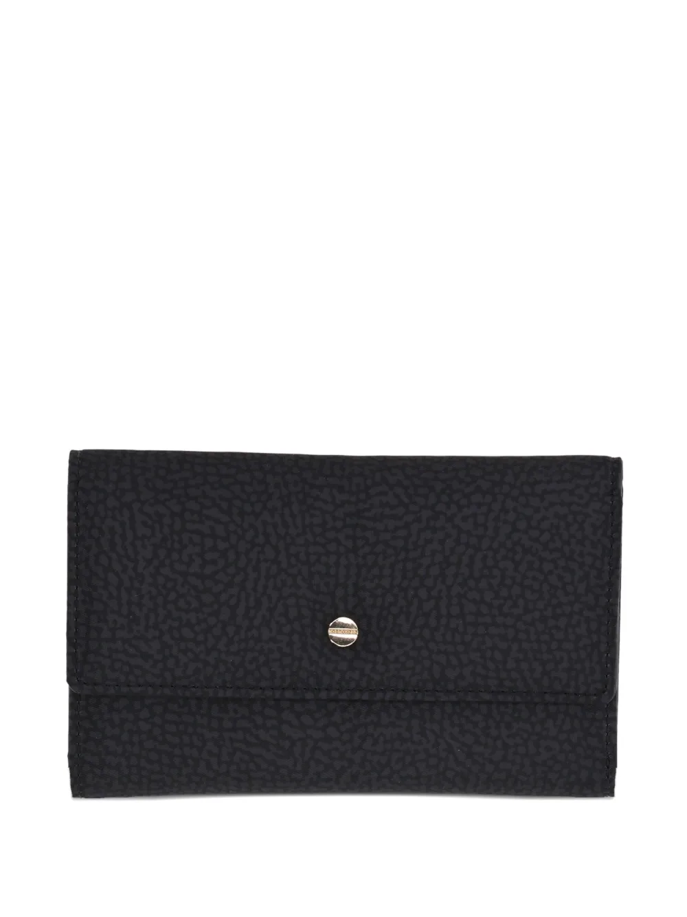 Borbonese Textured Snap-fastening Wallet In Black