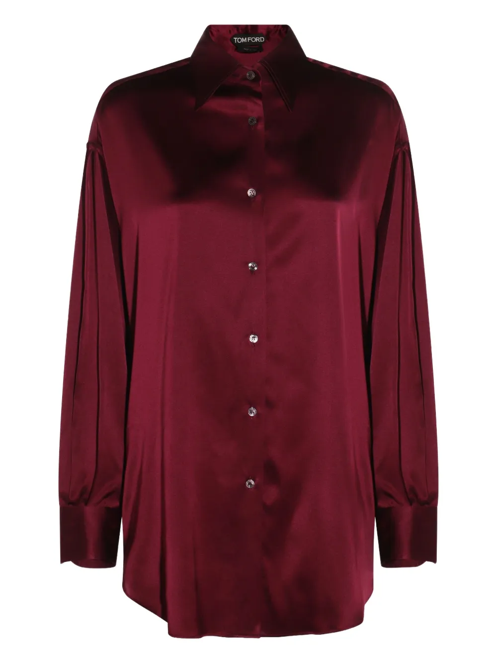TOM FORD long-sleeve satin shirt Rood