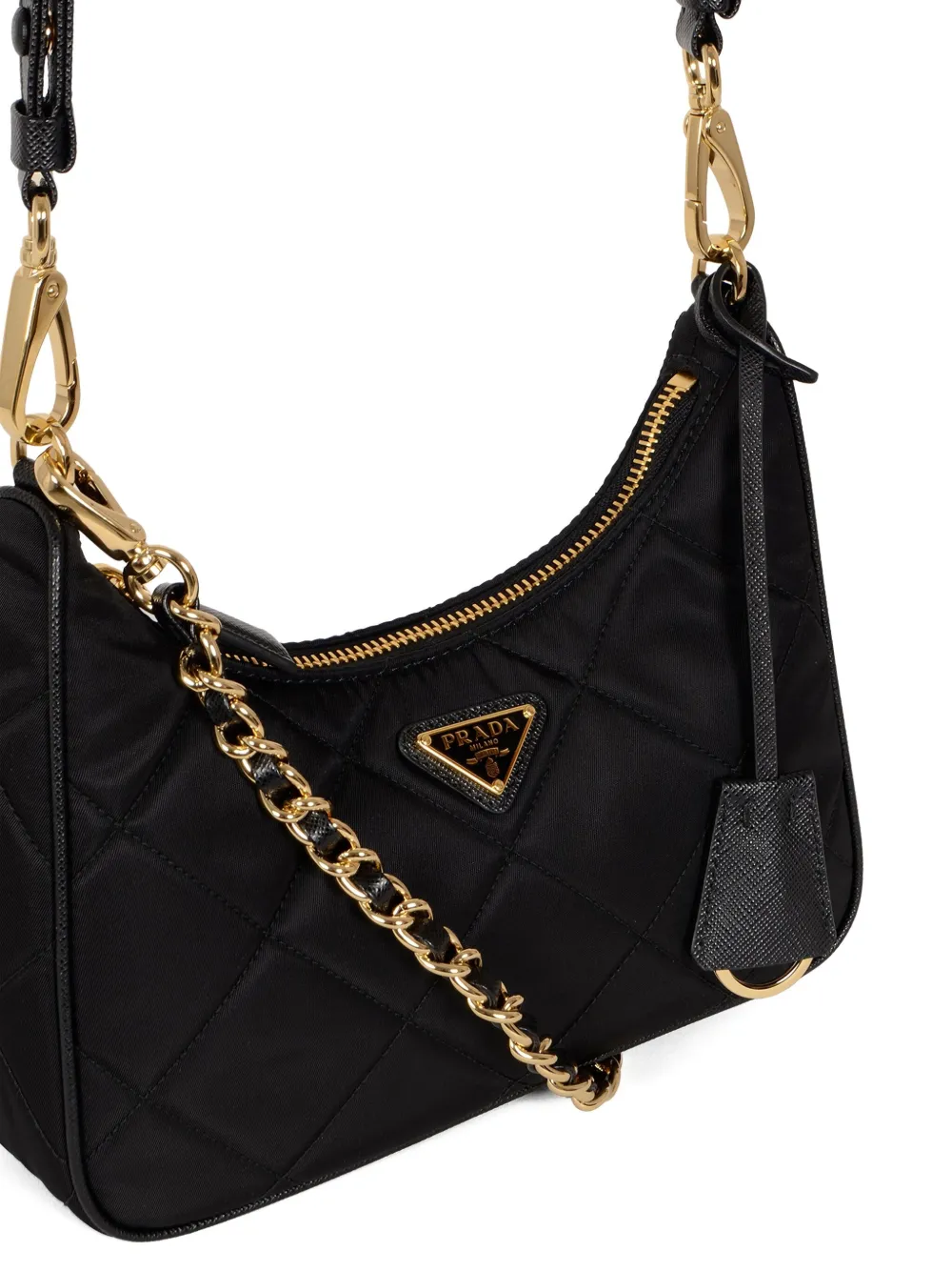 Prada quilted shoulder bag Zwart