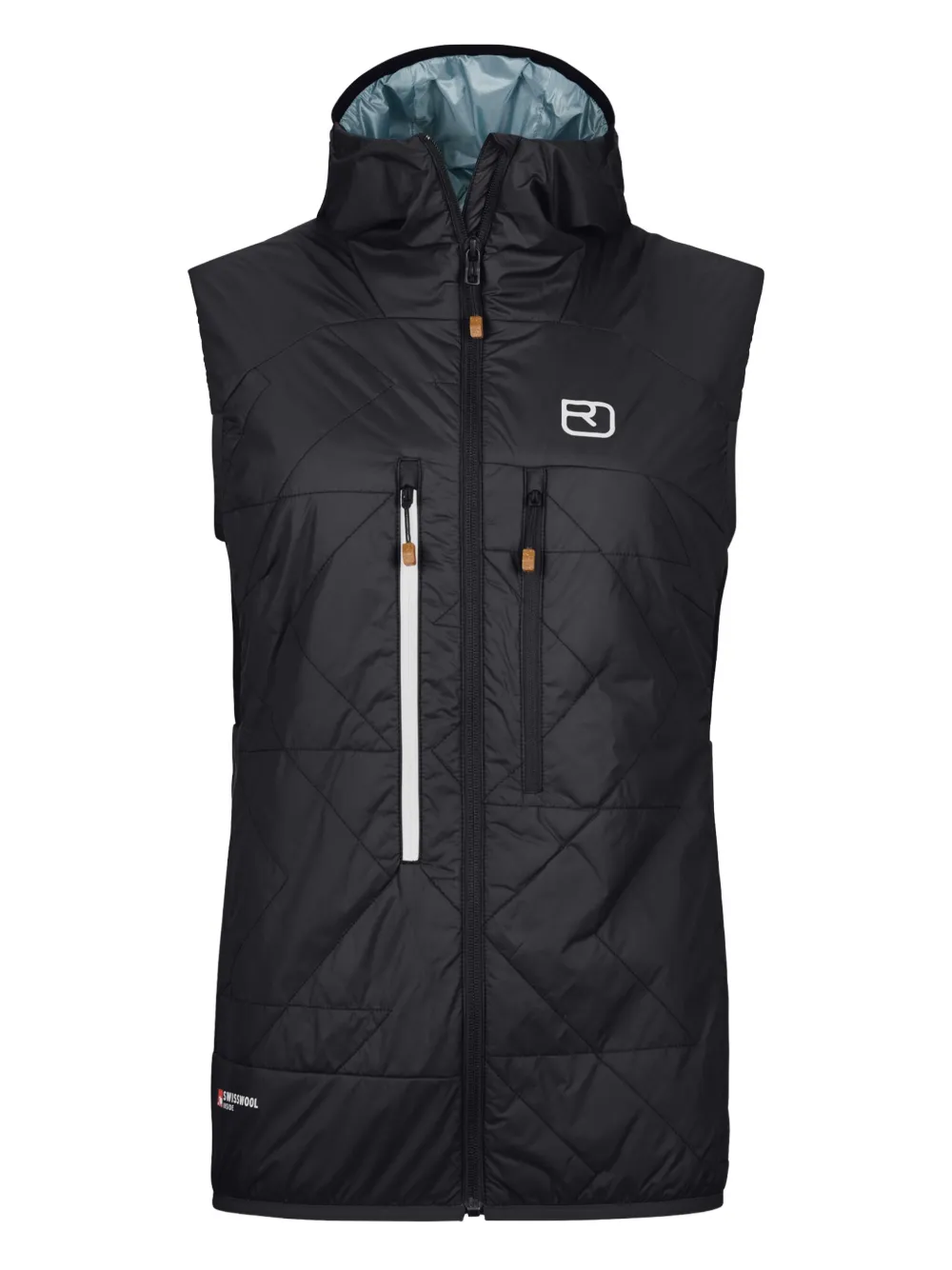 ORTOVOX Swisswool Piz Boè quilted hooded gilet | Black | Image 1