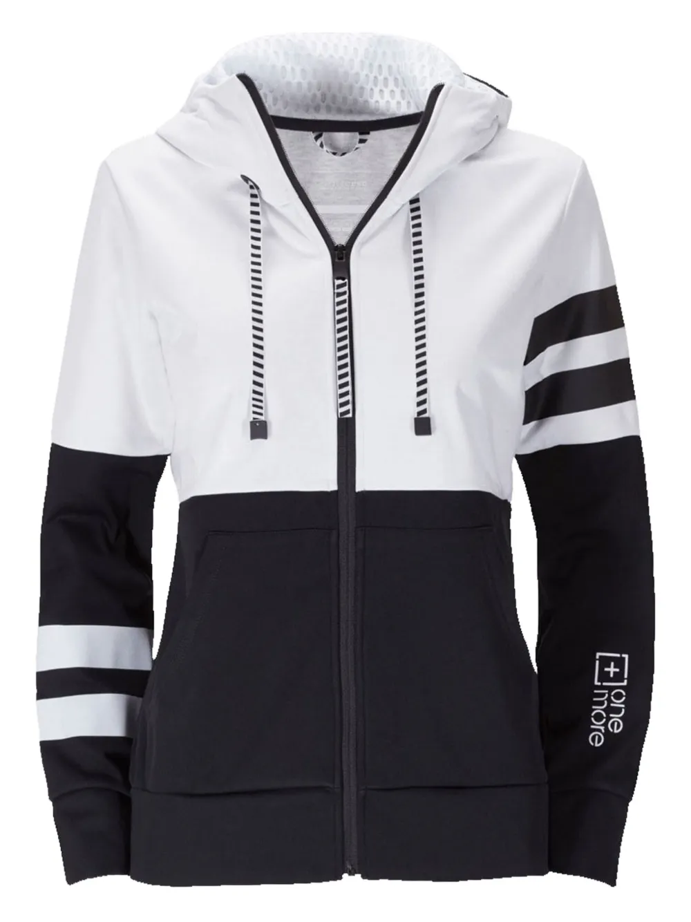 ONE MORE colour-block zip-up hoodie | White | Image 1