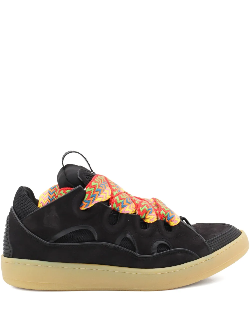 Lanvin Curb lace-up panelled sneakers Black