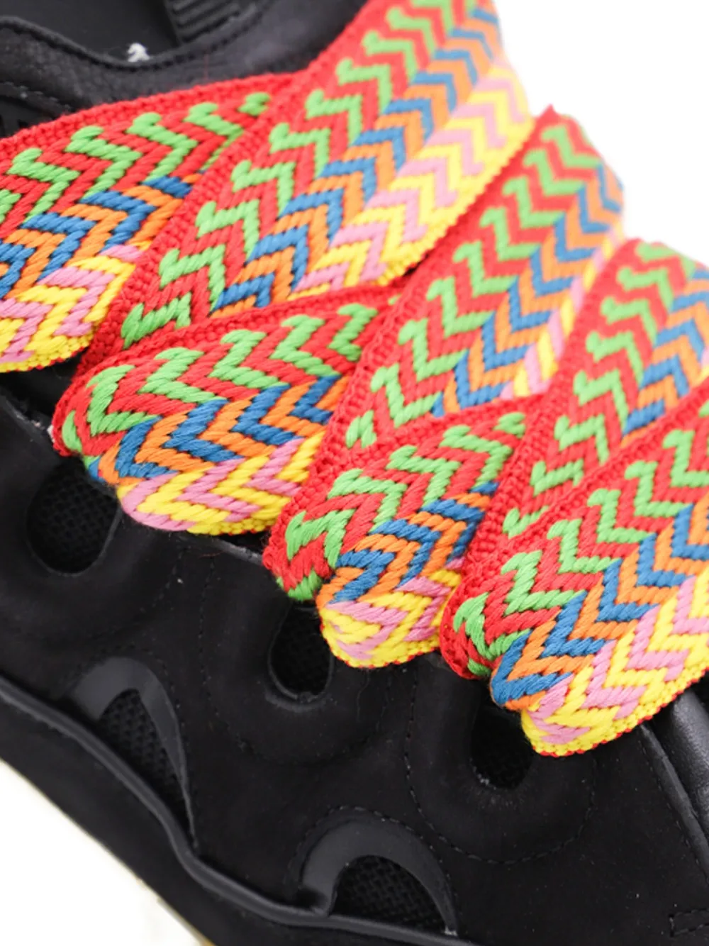 Lanvin Curb lace-up panelled sneakers Black