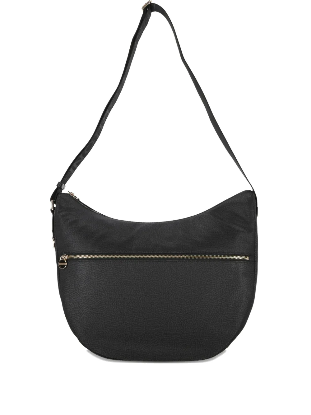 Borbonese Zip-fastening Crescent Shoulder Bag In Black