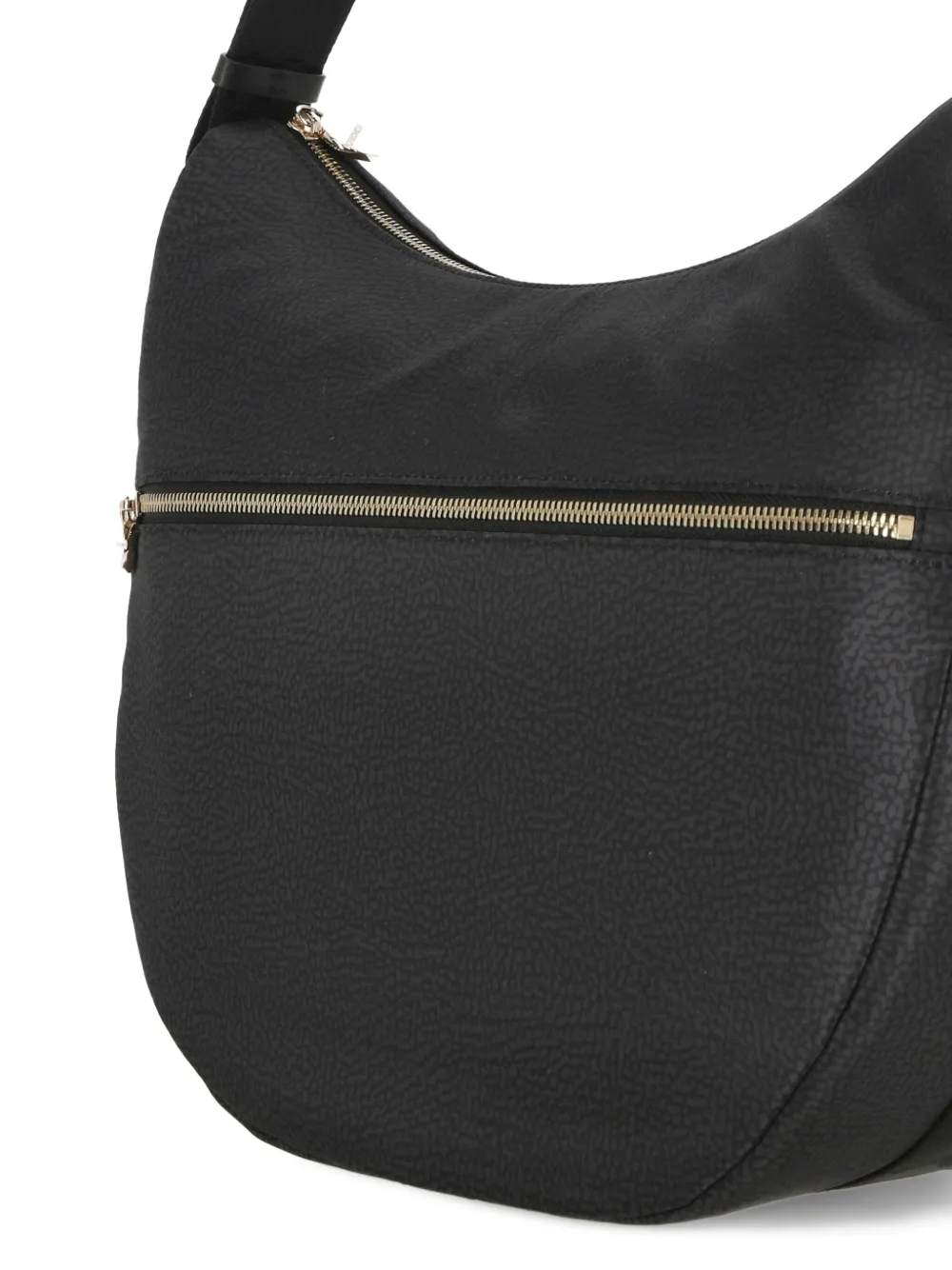 Borbonese Zip-fastening Crescent Shoulder Bag In Black