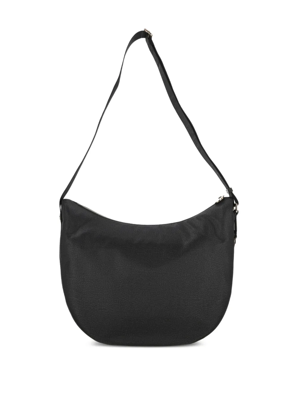 Borbonese Zip-fastening Crescent Shoulder Bag In Black