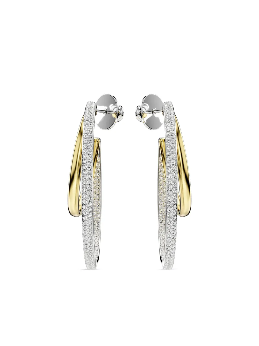 Swarovski Hyperbola ダイヤモンド フープピアス - シルバートーン Swarovski Hyperbola ダイヤモンド フープピアス - シルバートーン