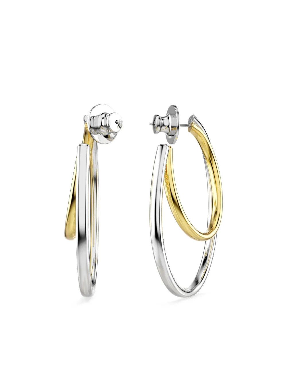 Swarovski Hyperbola oorringen met diamant - Zilver