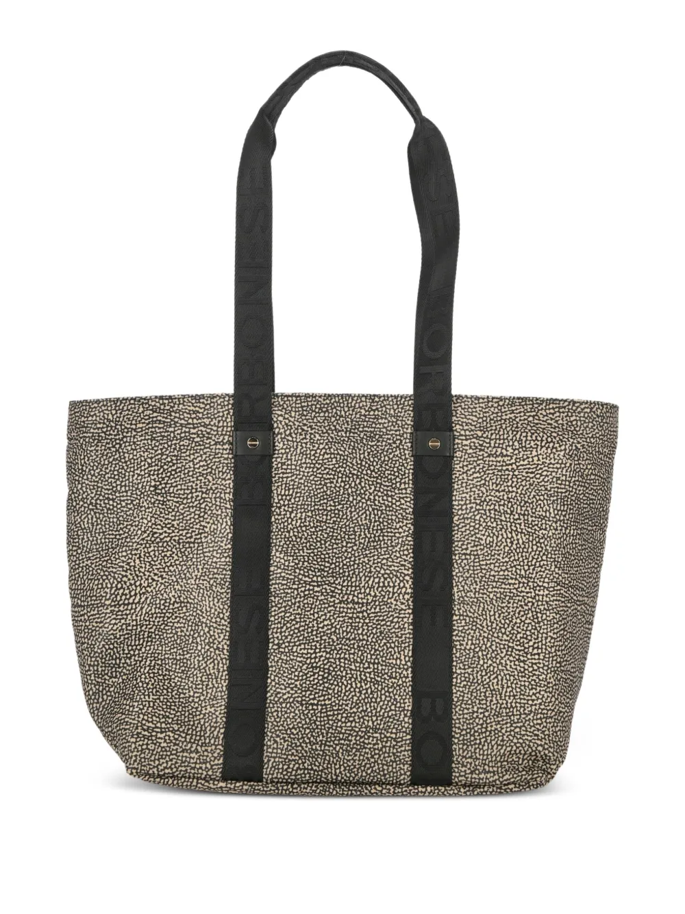 Borbonese Branded All-over Pattern Tote Bag In Neutral