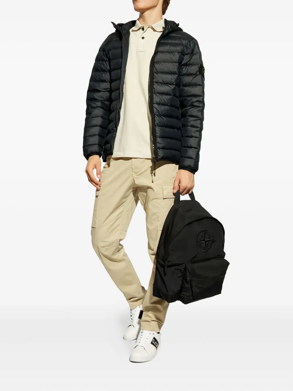 Stone Island Gevoerd jack met capuchon Zwart