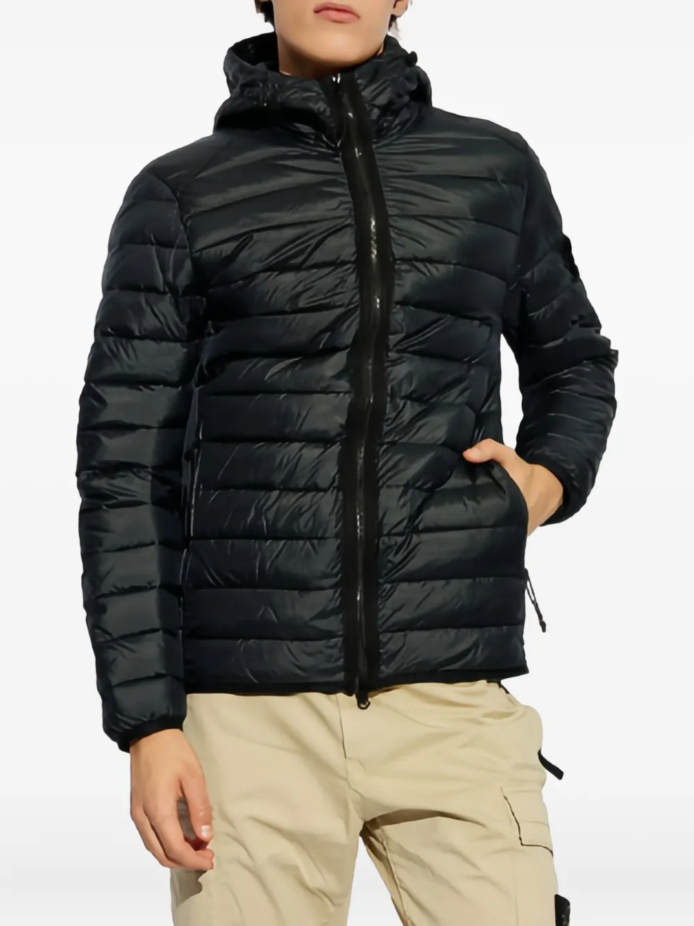 Stone Island Gevoerd jack met capuchon Zwart