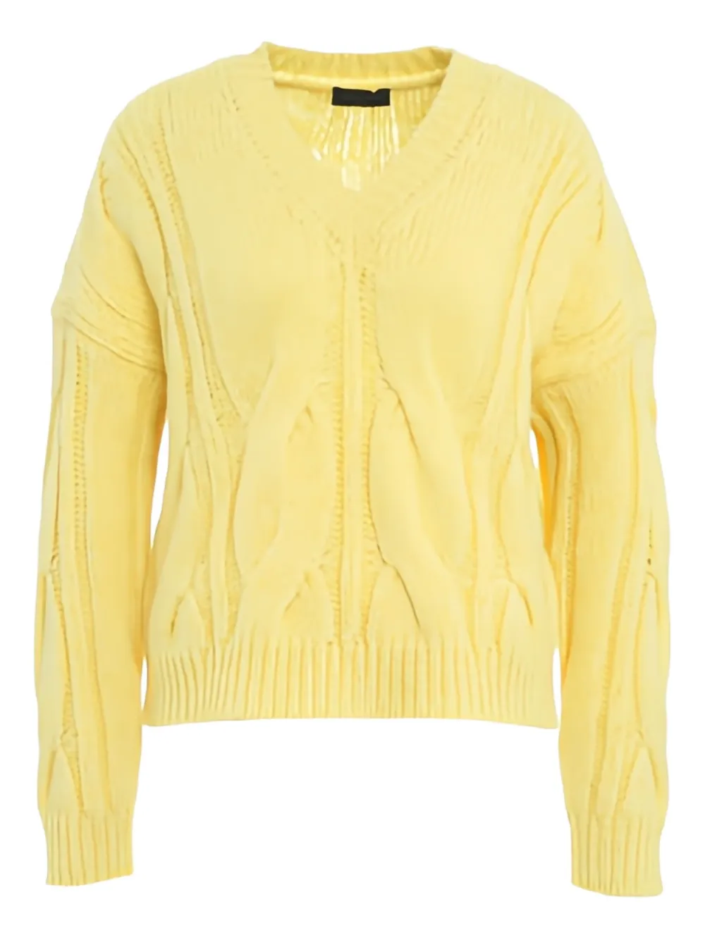 Roberto Collina Kabelgebreide sweater Geel