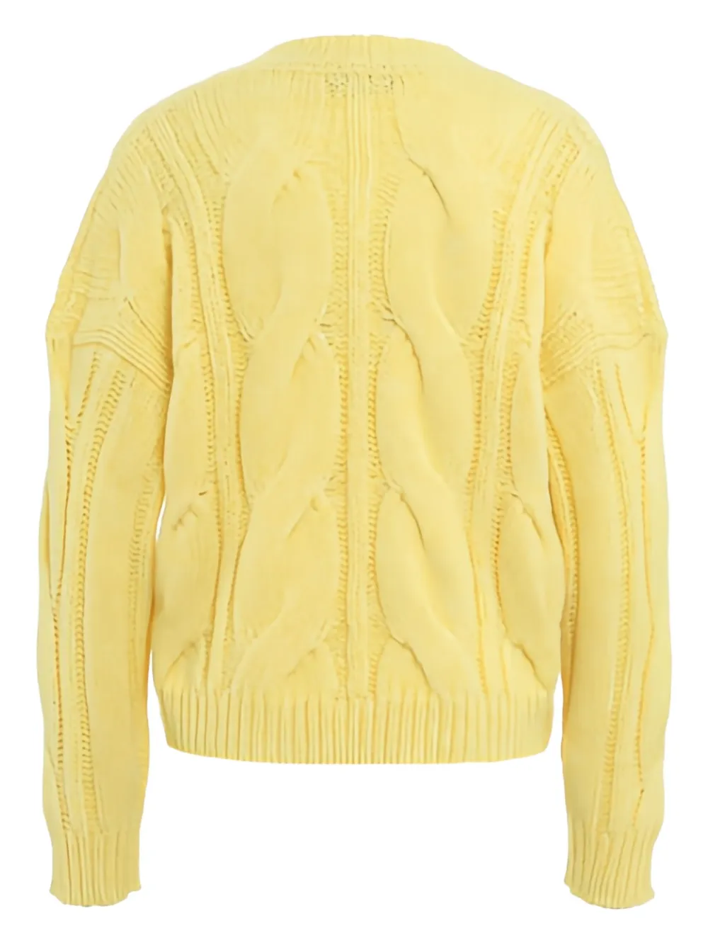 Roberto Collina Kabelgebreide sweater Geel