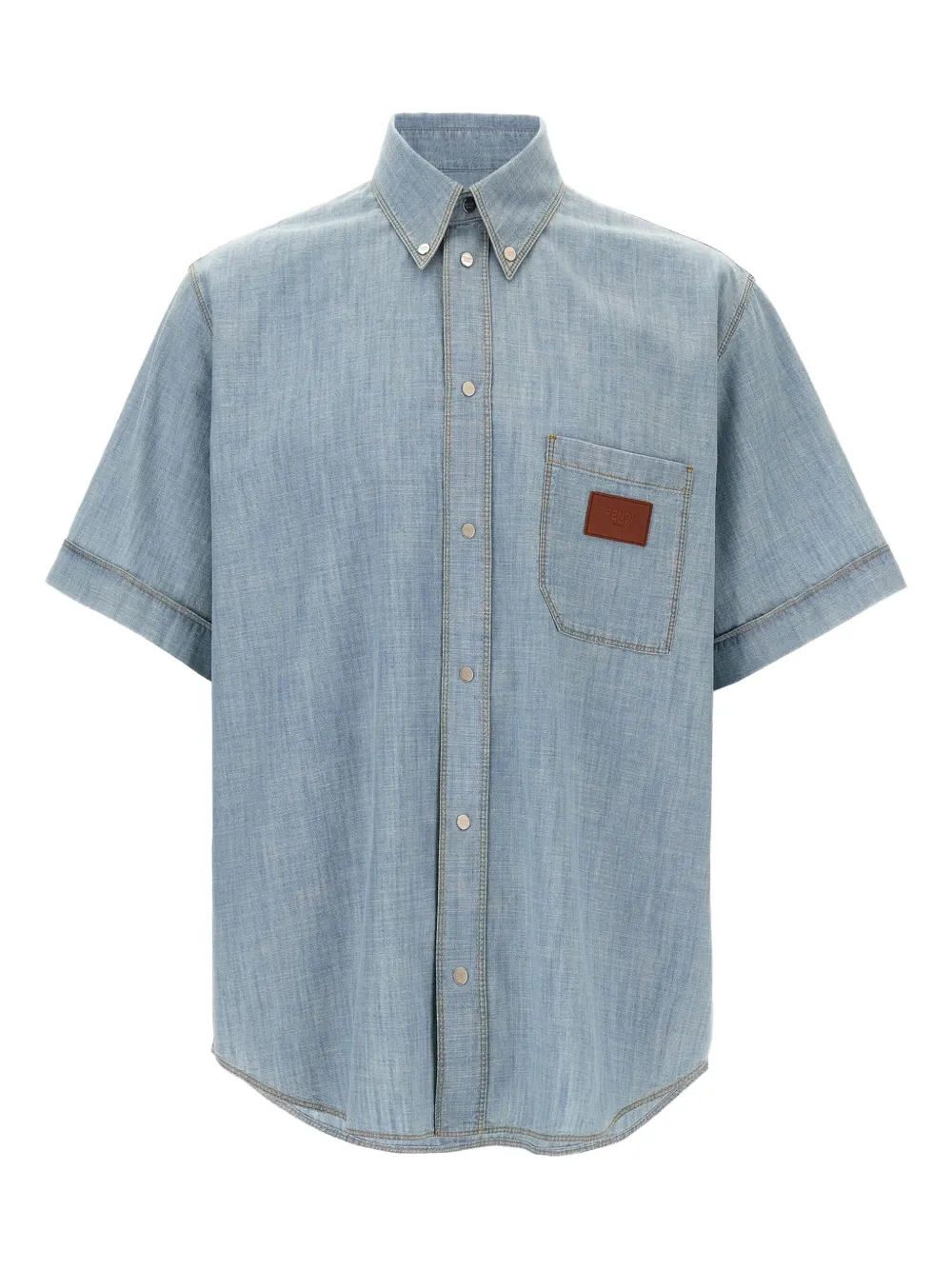 chambray short-sleeve shirt