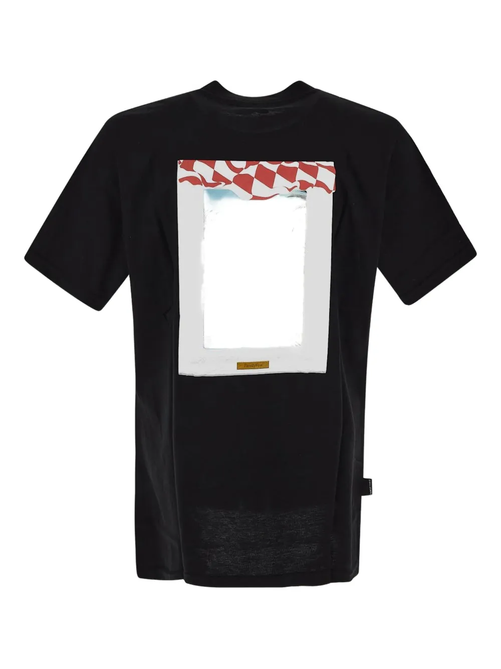 Family First T-shirt met grafische print - Zwart