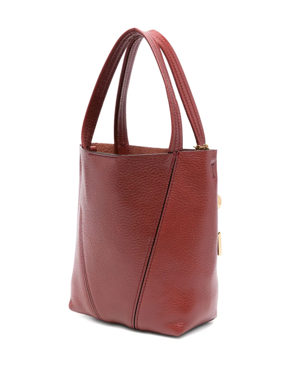 Chloé Spin kleine shopper met leren afwerking en kettingdetail Rood