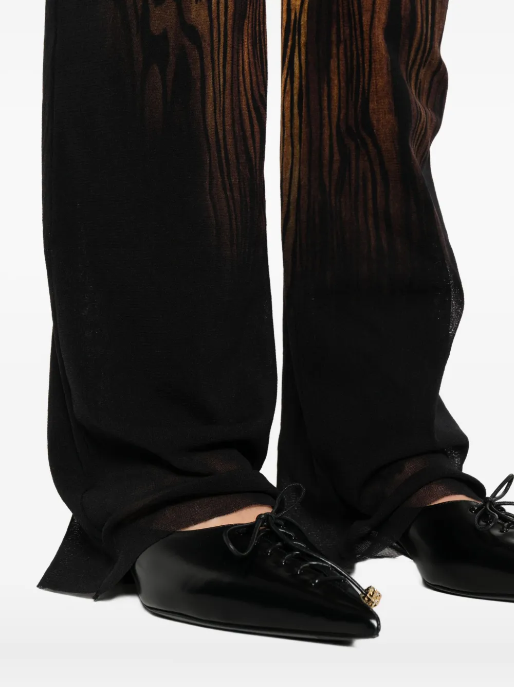 Jean Paul Gaultier abstract-pattern print trousers Zwart
