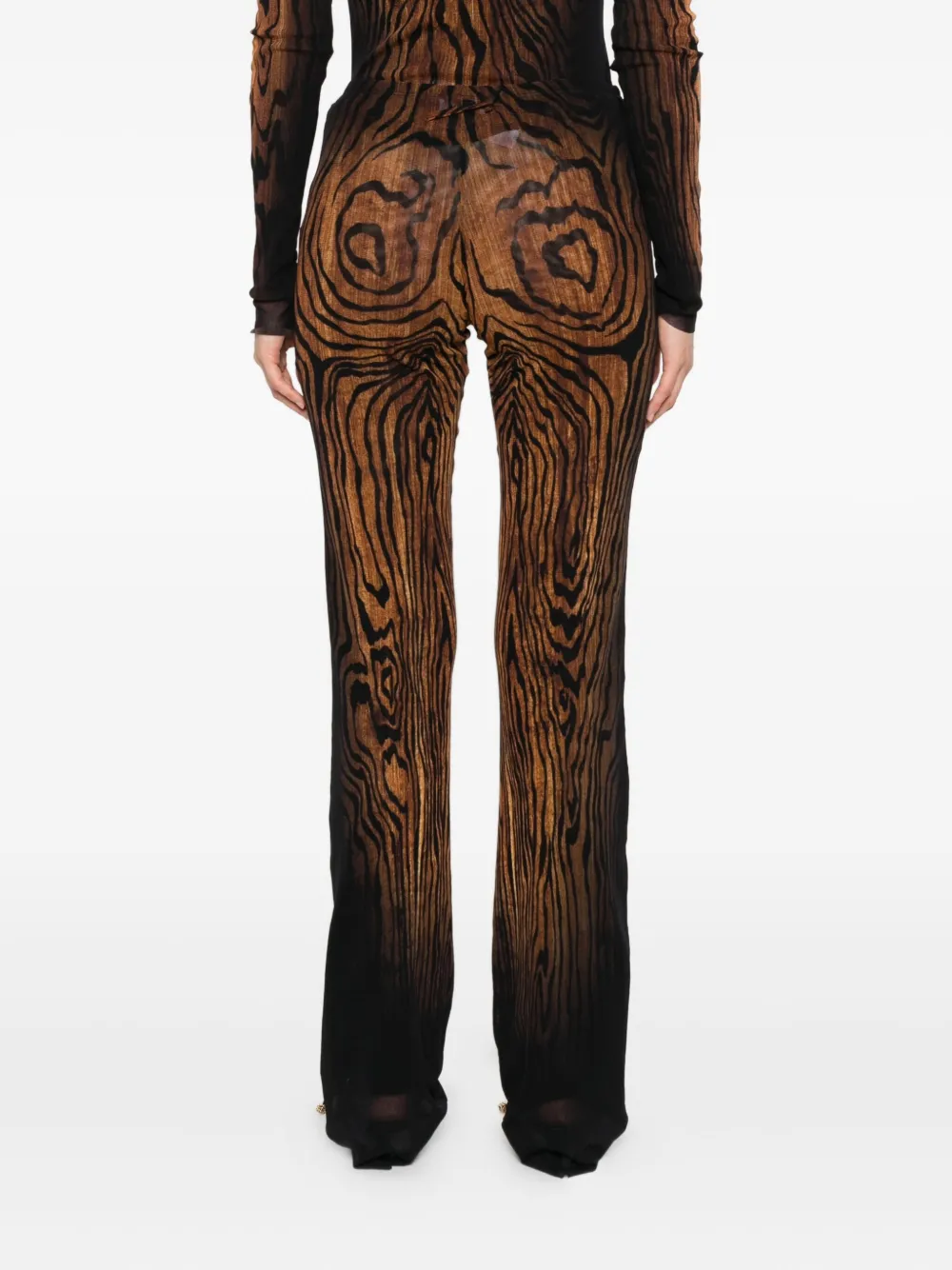 Jean Paul Gaultier abstract-pattern print trousers Zwart