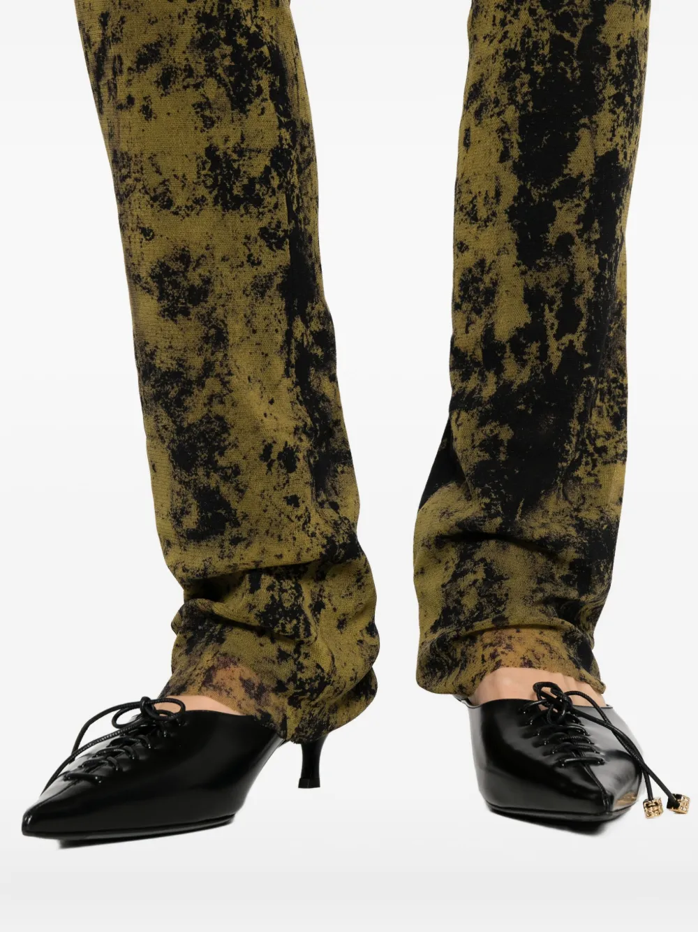 Jean Paul Gaultier abstract-pattern print trousers Zwart