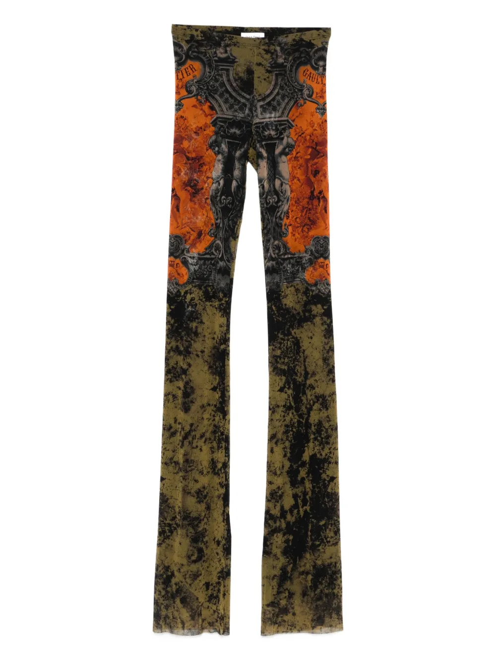 Jean Paul Gaultier abstract-pattern print trousers | Black | Image 1