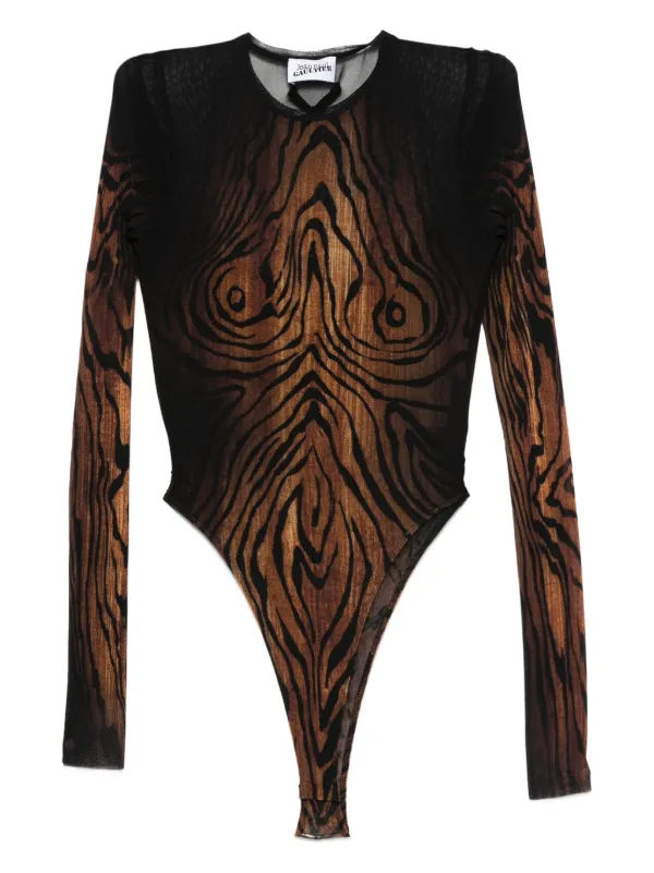 Jean Paul Gaultier The Wood Mesh Bodysuit in Black