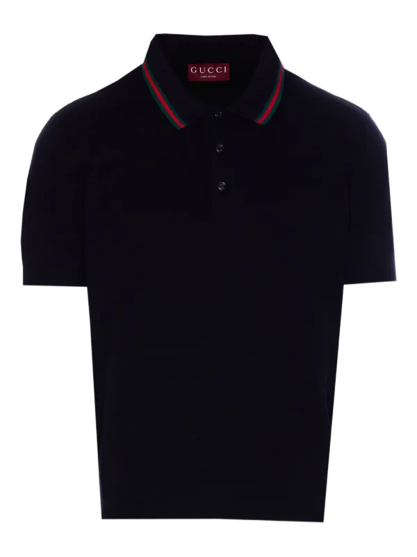 Gucci Web-detail Polo Shirt | Blue | FARFETCH