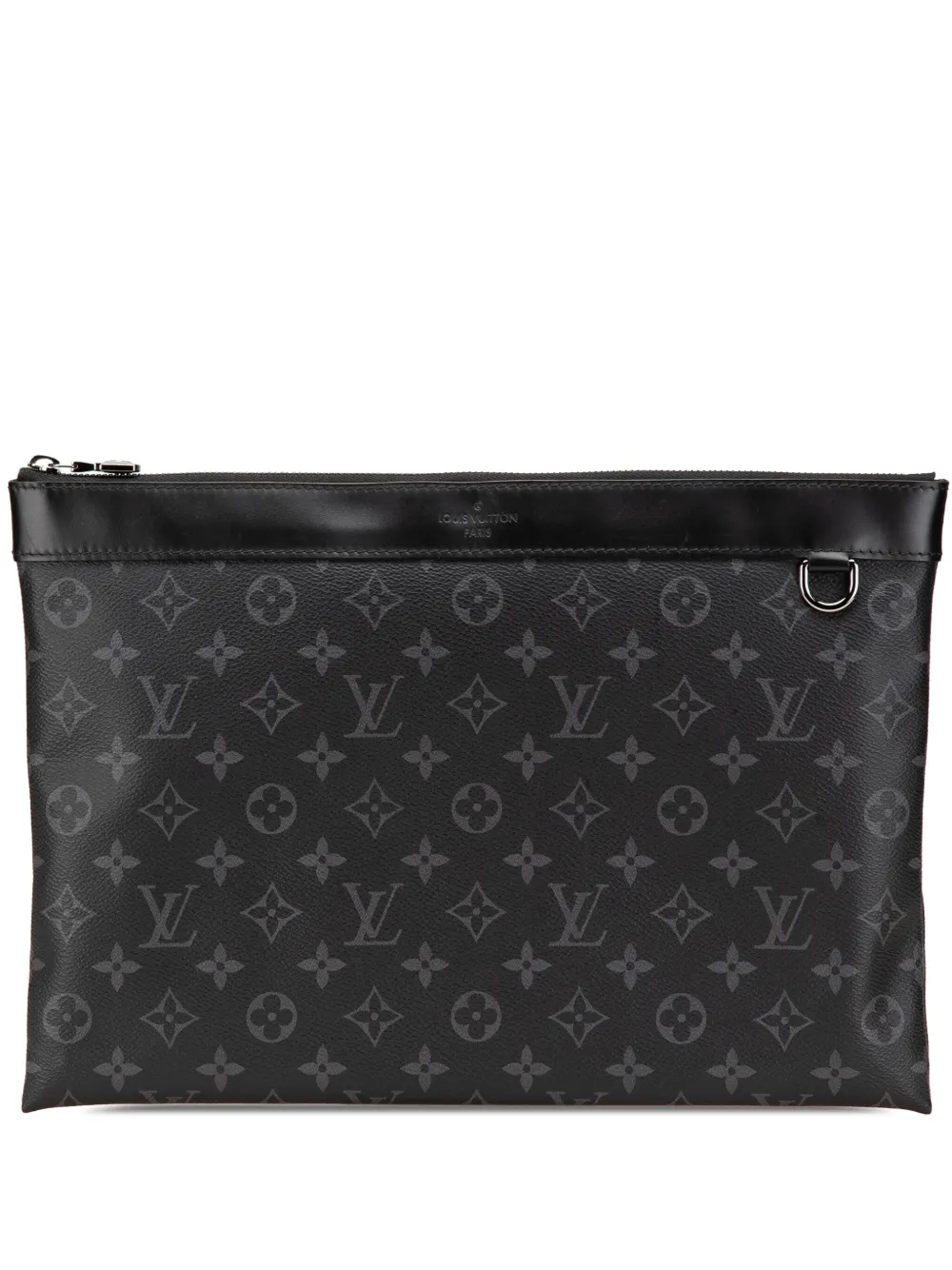 Louis Vuitton Pre-Owned 2019 Monogram Eclipse Discovery Pochette GM clutch bag | Black | Image 1