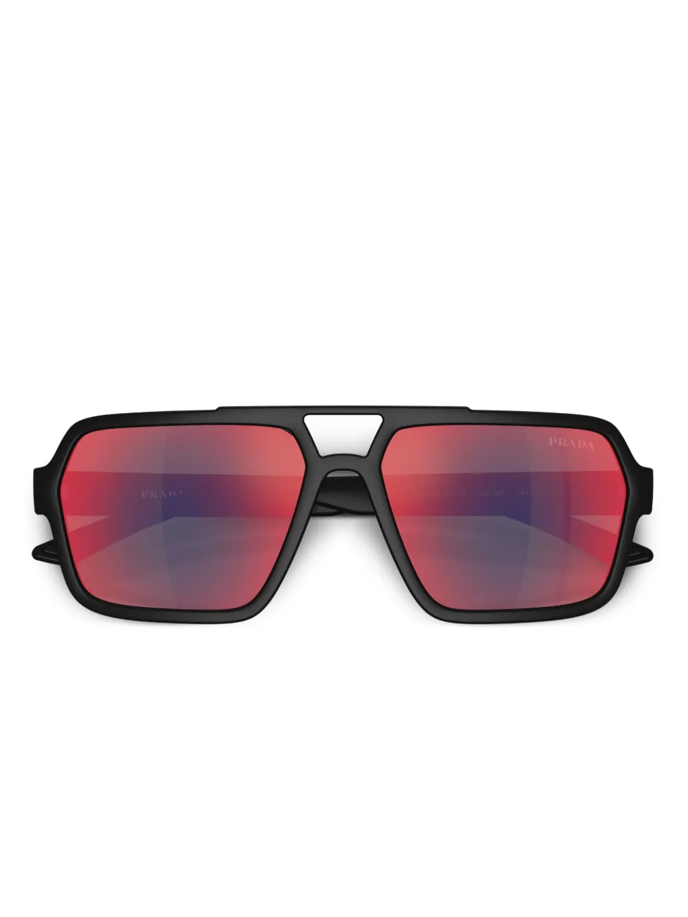 Prada Linea Rossa Zonnebril met spiegelende glazen Zwart