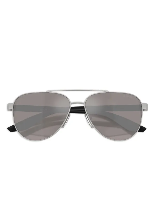 Prada Linea Rossa pilot-frame Sunglasses | Grey | FARFETCH