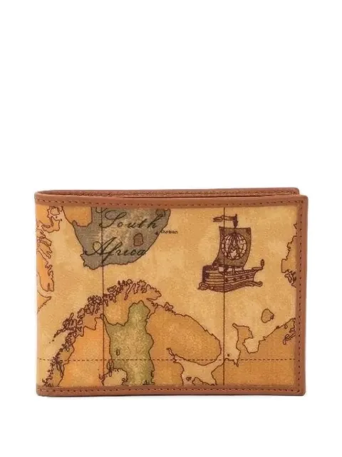 ALVIERO MARTINI 1° CLASSE map-print leather wallet