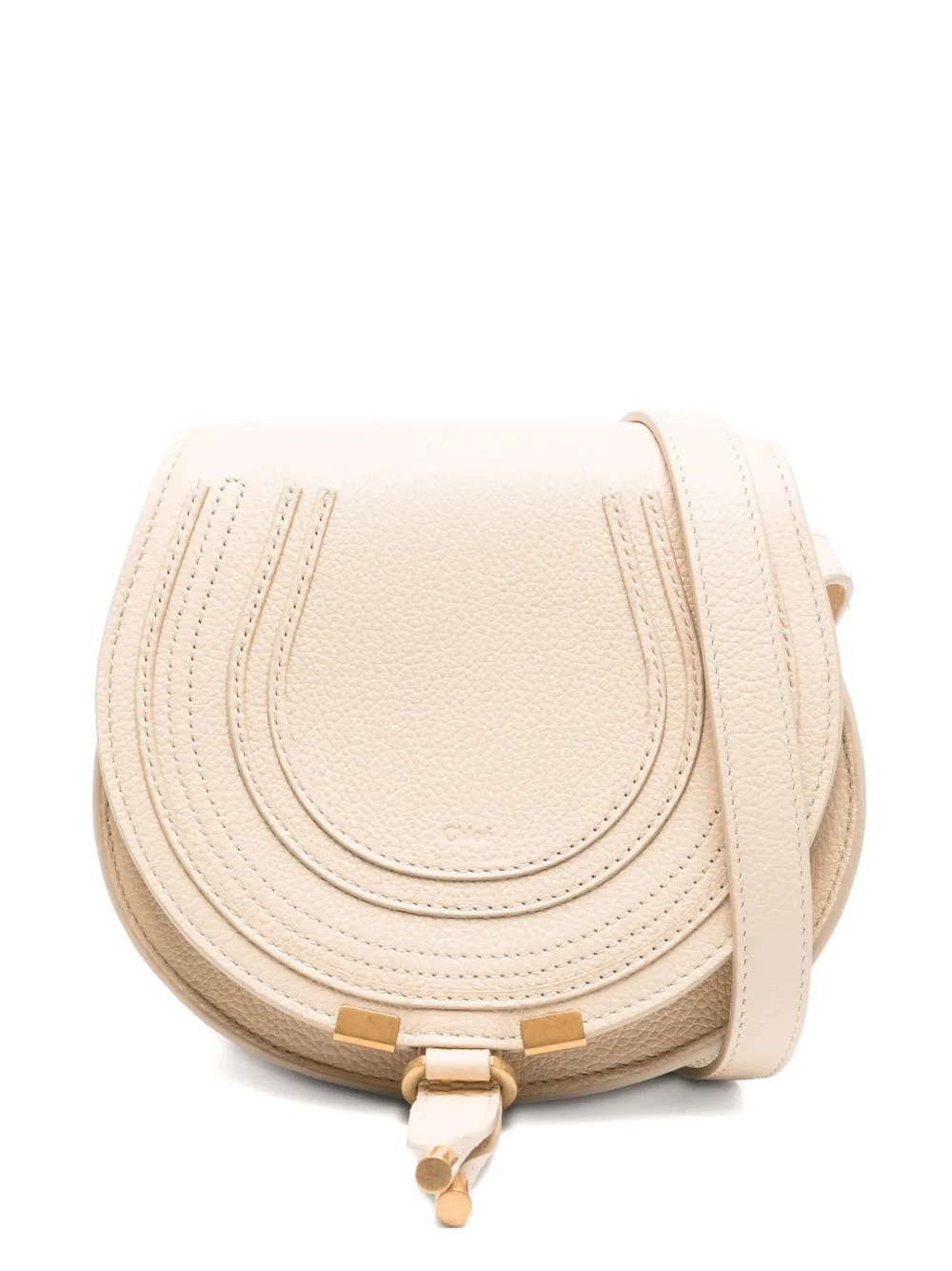 Chloé Eyewear Marcie horseshoe-detail shoulder bag Beige