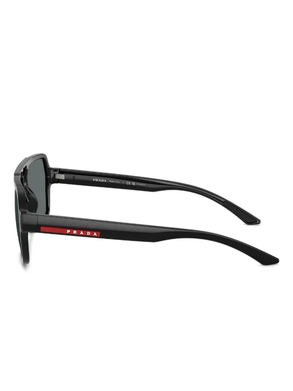 Prada Linea Rossa pilot-frame Sunglasses | Black | FARFETCH