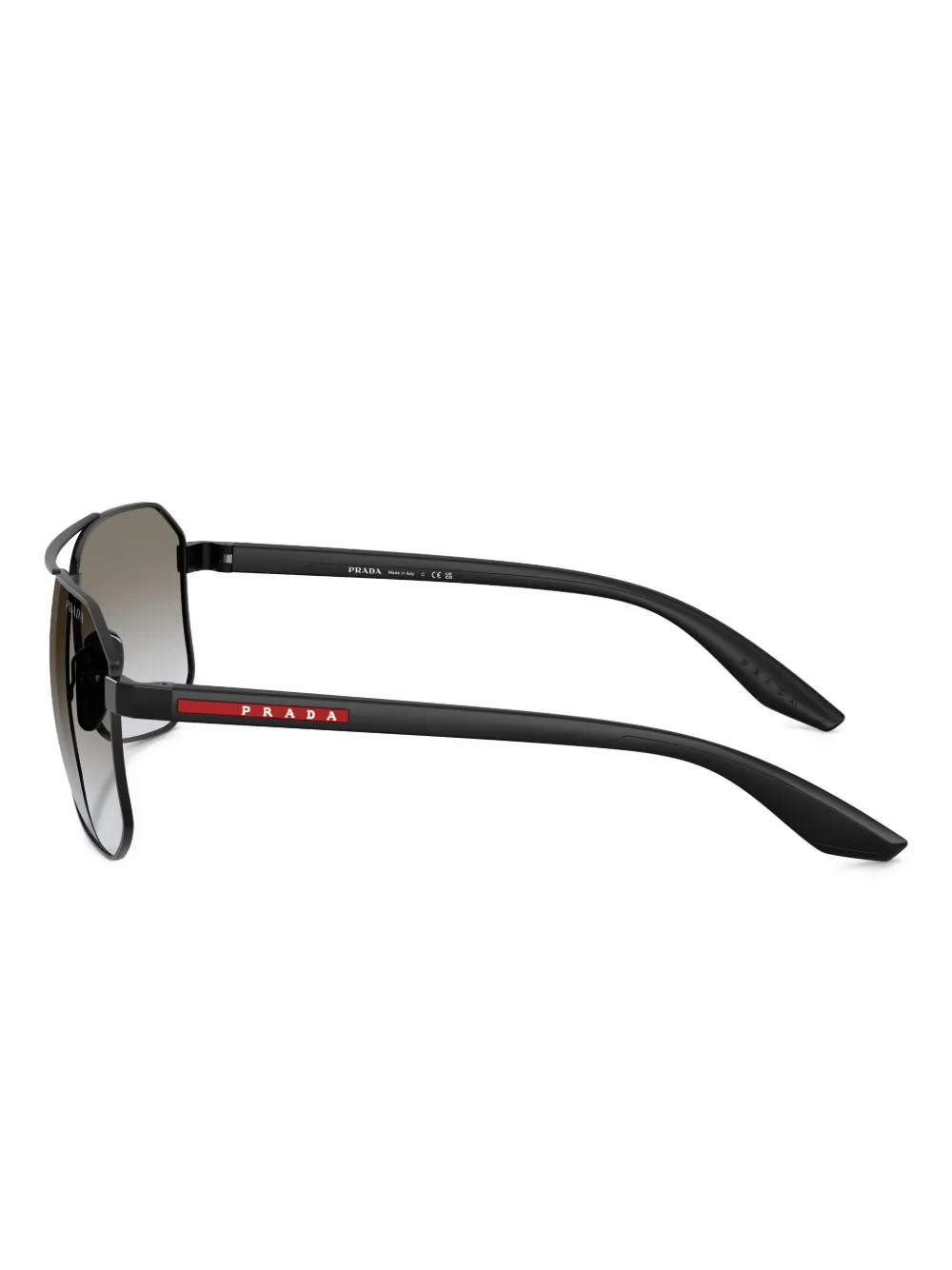 Prada Linea Rossa Zonnebril met vierkant montuur Zwart