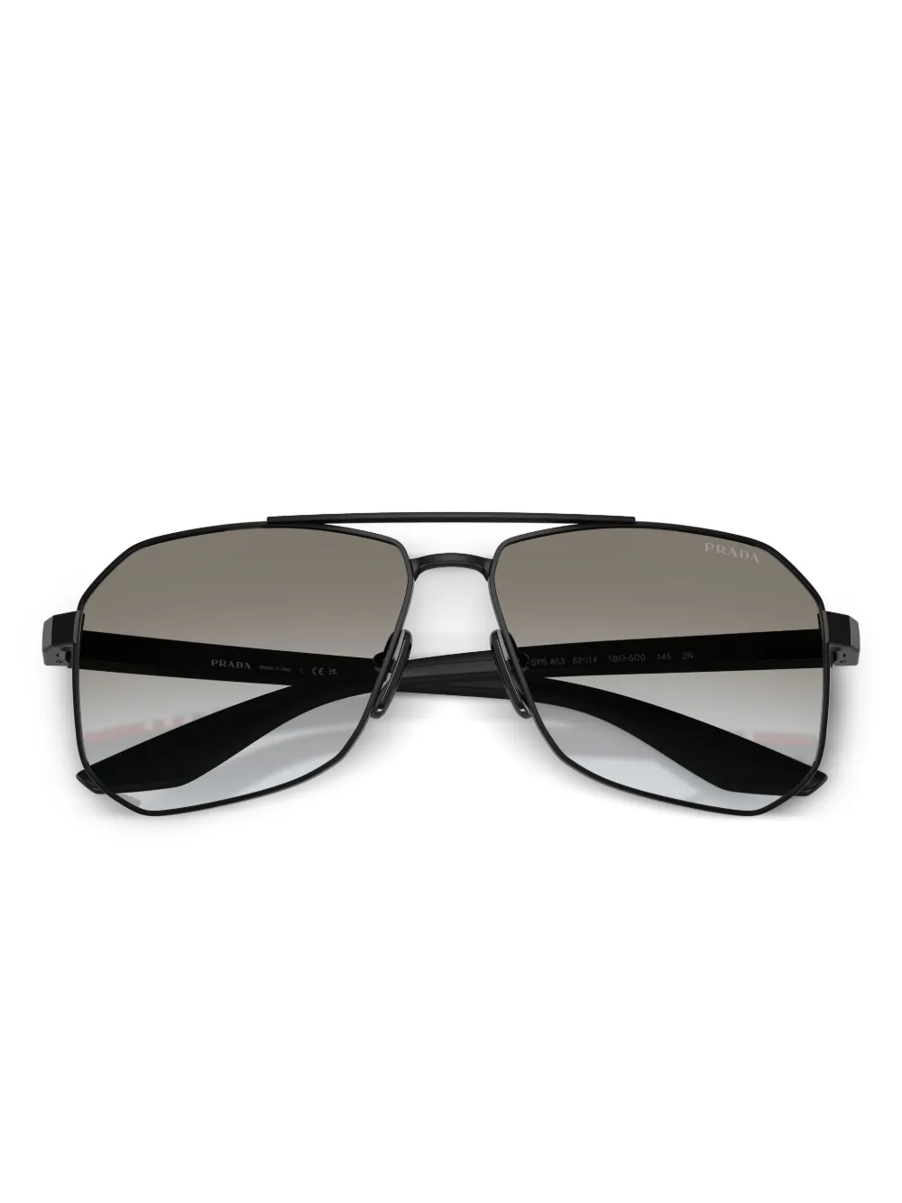 Prada Linea Rossa Zonnebril met vierkant montuur Zwart