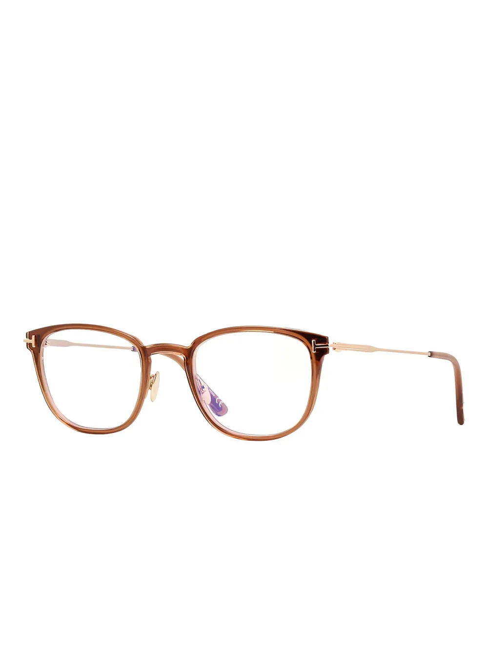 TOM FORD Eyewear Bril met rond montuur Bruin