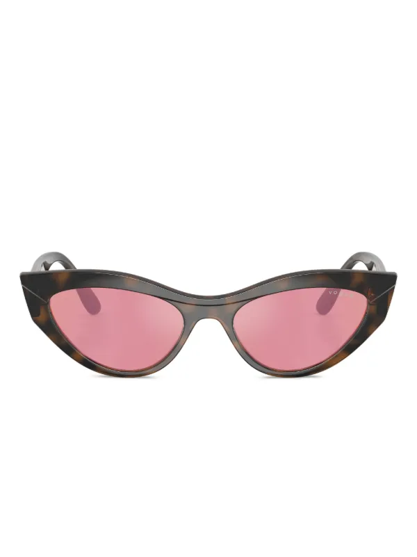 VOGUE Pink Tortoiseshell Cat-Eye Sunglasses Sunglasses VO5637SU - Top Havana/light Brown - Pink Dark  main image 4