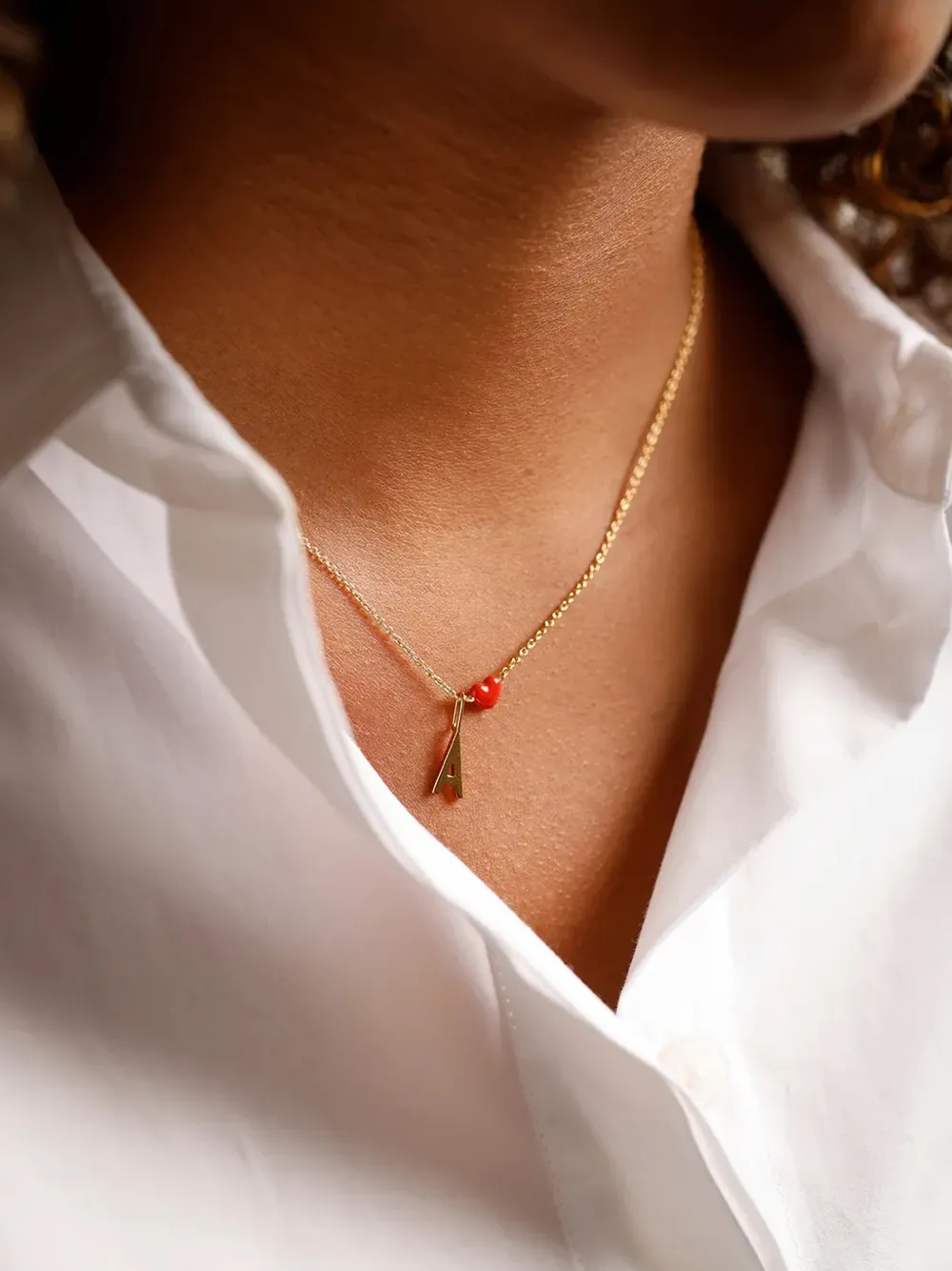 Design letters heart-pendant necklace - Goud