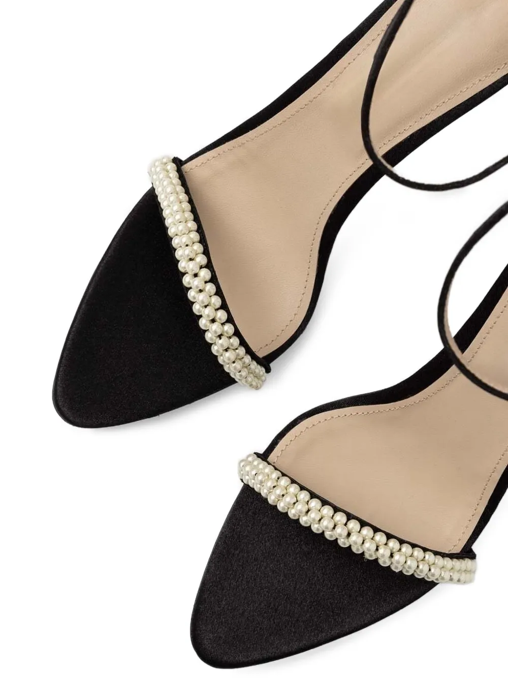 Custommade 90mm Alma pearl-embellished sandals Zwart