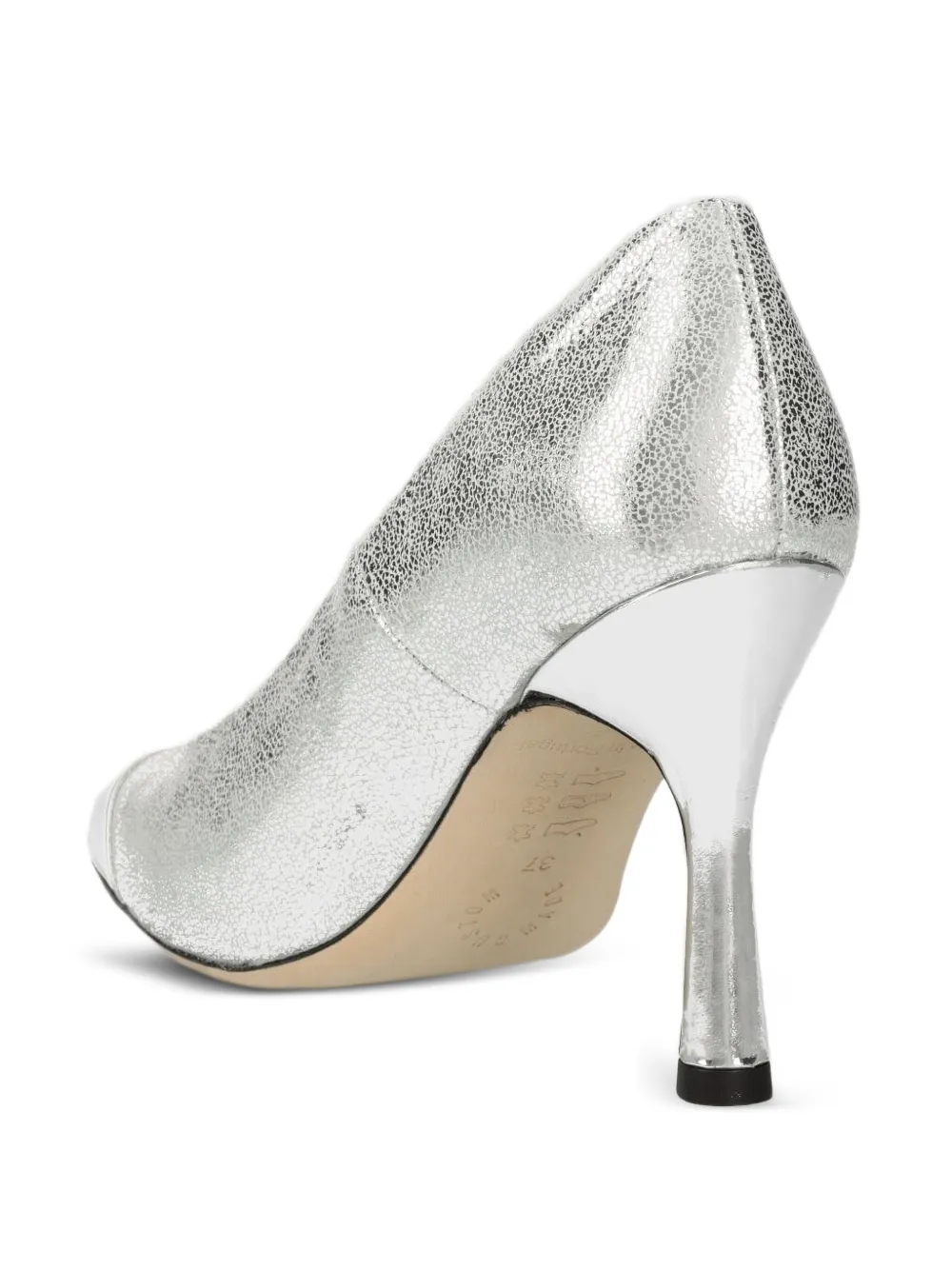 Custommade Metallic Cap-toe Pumps In Gray
