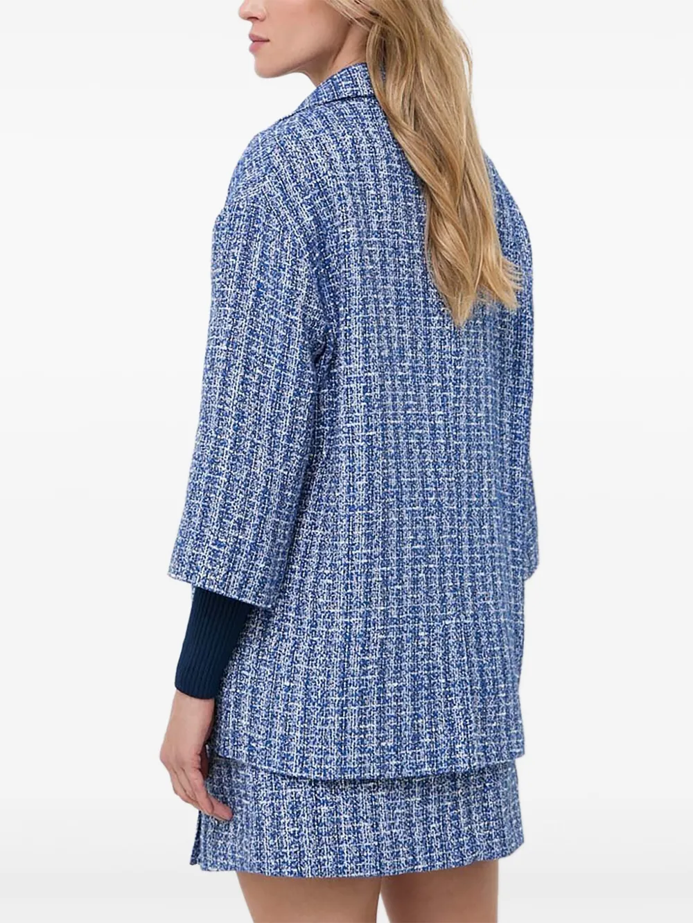  Custommade Tweed Embellished Jacket - Blue 
