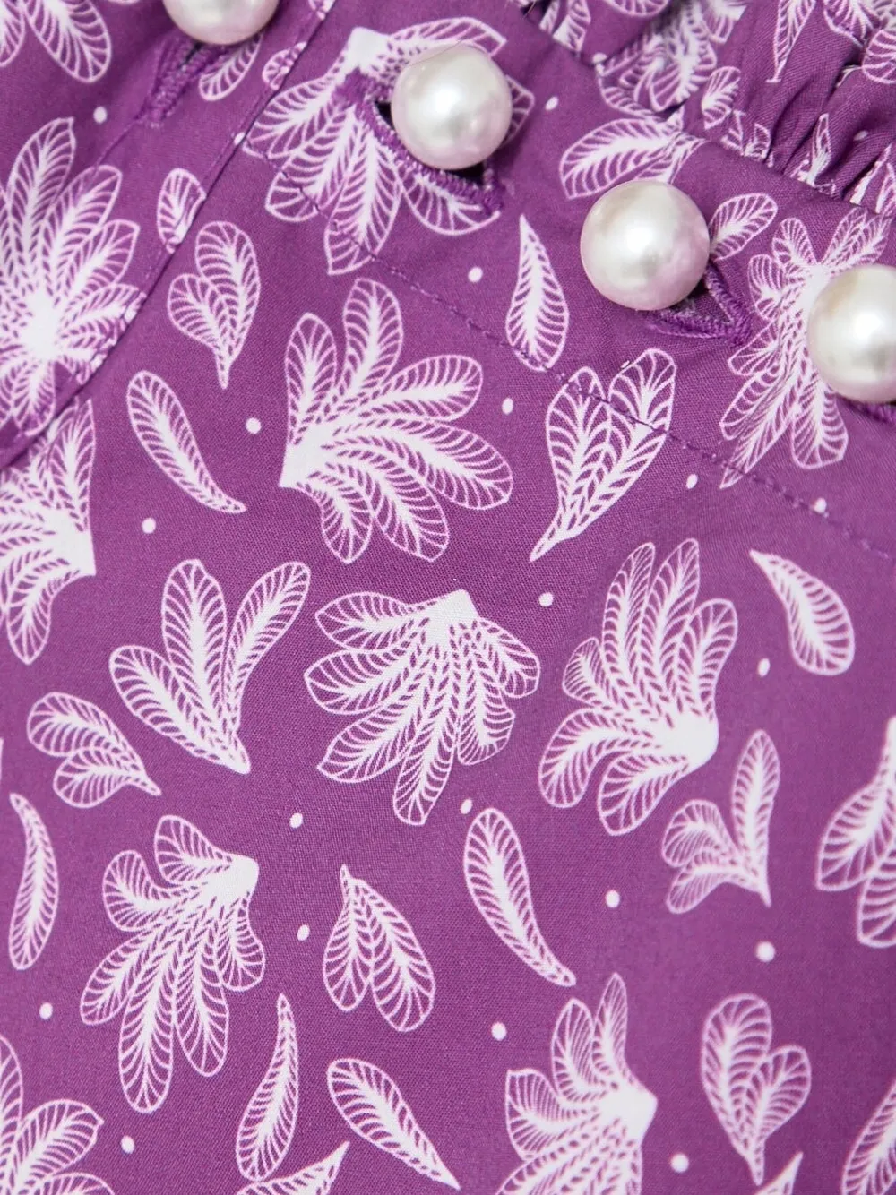 Custommade Mini-jurk verfraaid met parel Paars
