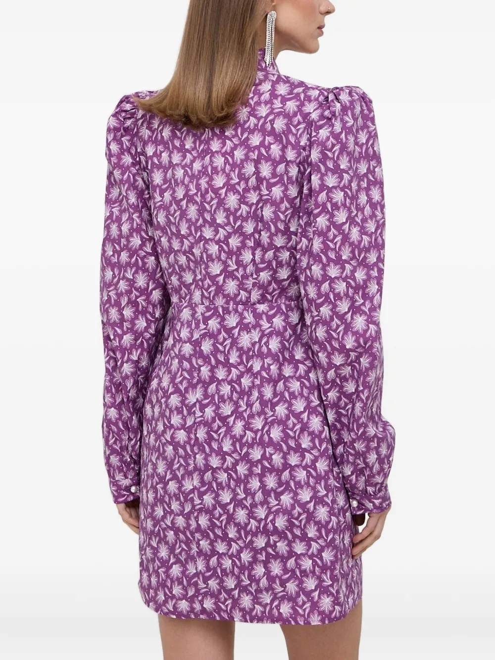 Custommade Pearl-embellished Mini Dress In Purple