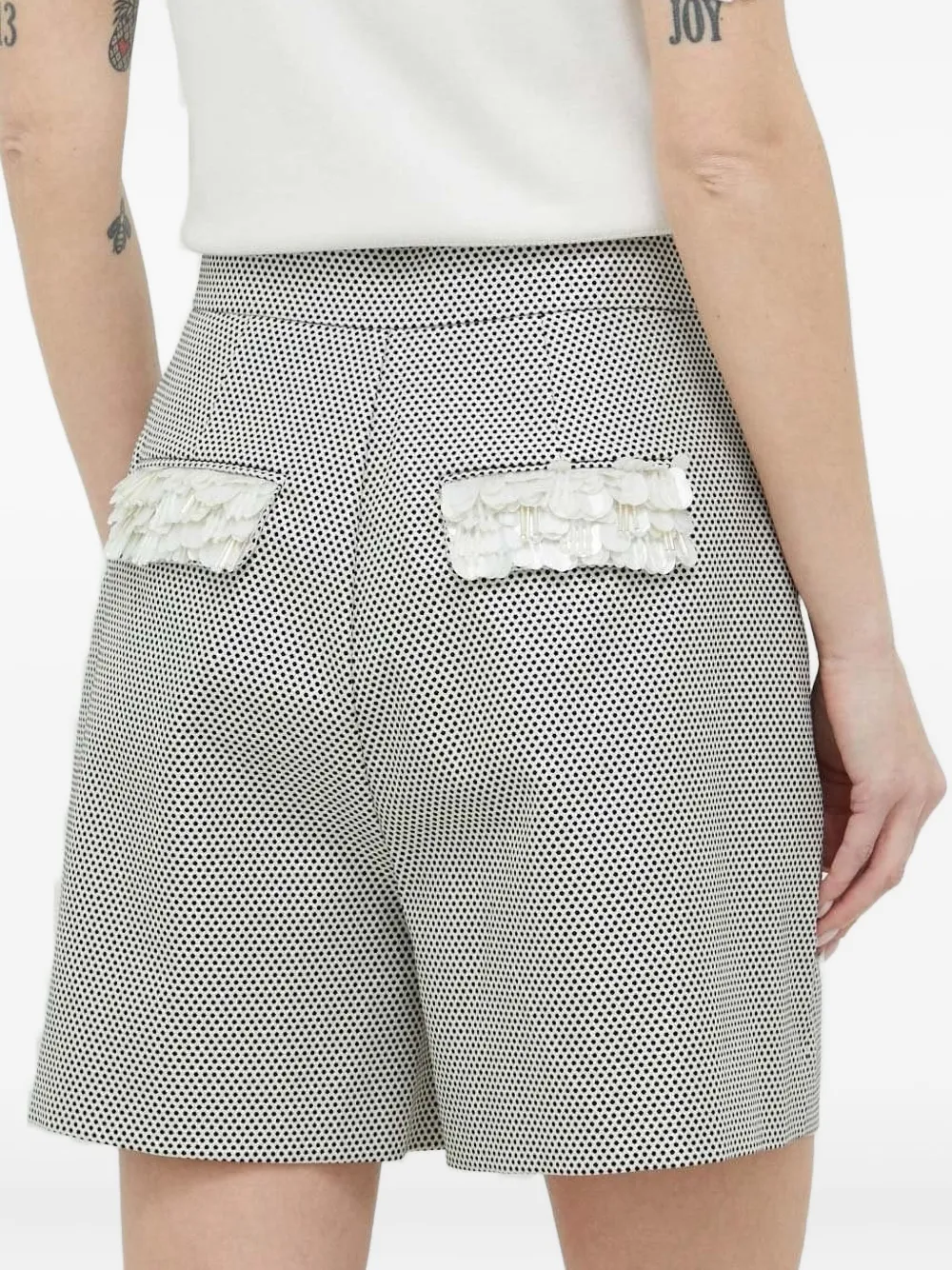 Custommade Verfraaide shorts met zak - Wit