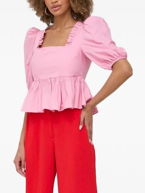 Custommade puff-sleeve frill-detail top