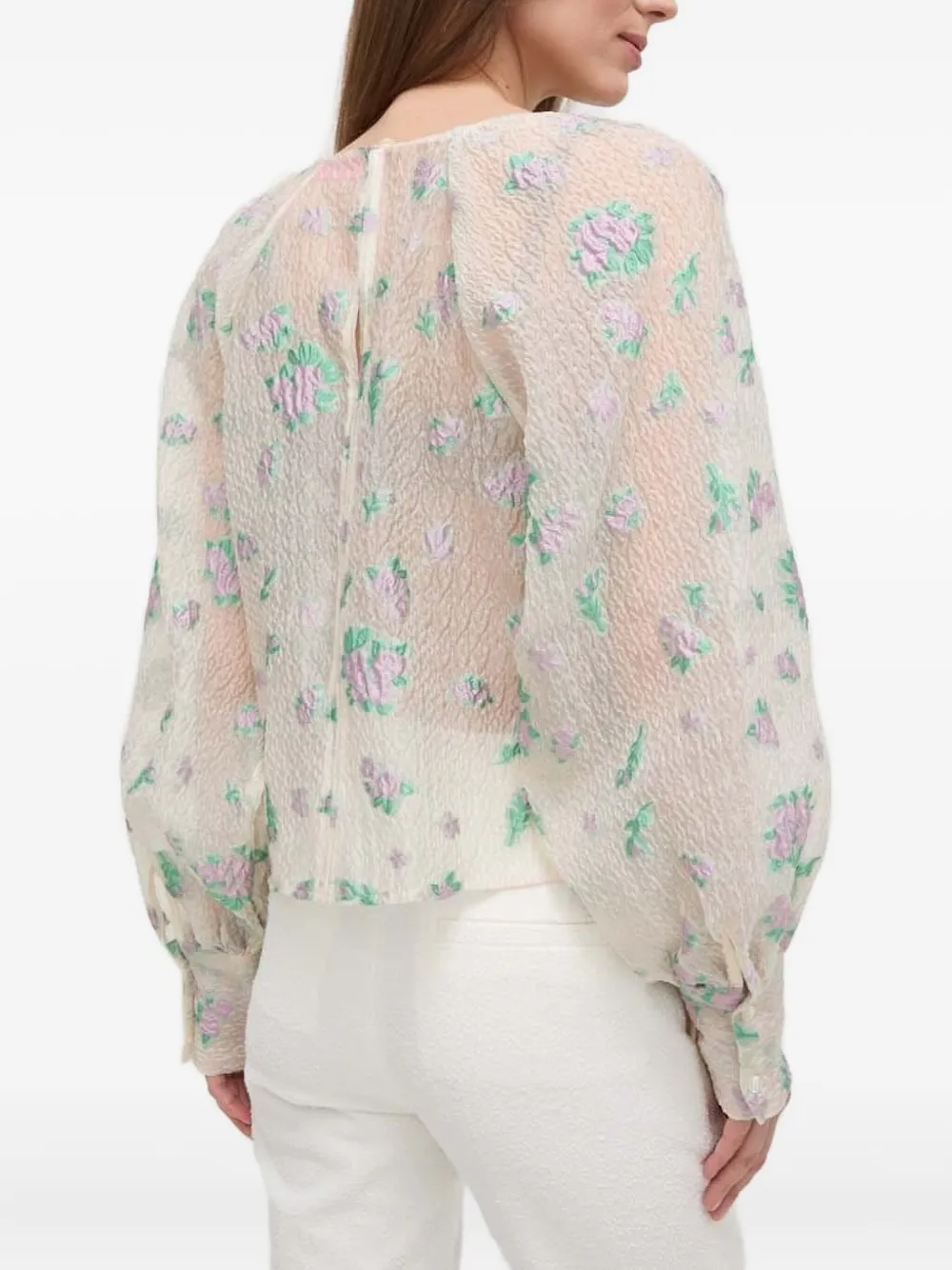 Custommade Shirt met bloemenprint - Beige